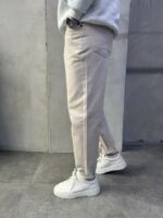 Мужские Базовые Кремовые Джинсы Мом Бананы Свободного Кроя