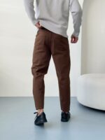 Мужские Базовые Коричневые Джинсы Мом Бананы Свободного Кроя