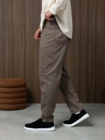 Мужские Базовые Темно-Коричневые Джинсы Мом Бананы Свободного Кроя