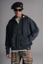 Мужское Графитовое Зип Худи Оверсайз - Кофта Зипка Варенка на Молнии Свободного Кроя