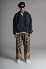 Мужское Графитовое Зип Худи Оверсайз - Кофта Зипка Варенка на Молнии Свободного Кроя