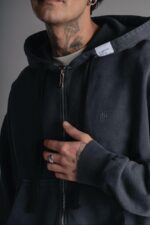 Мужское Графитовое Зип Худи Оверсайз - Кофта Зипка Варенка на Молнии Свободного Кроя
