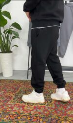 Мужские Базовые Черные Спортивные Штаны - Свободные с Утеплением на Флисе