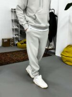 Мужские Базовые Светло-Серые Спортивные Штаны - Свободные с Утеплением на Флисе