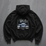 Мужское Черное Худи Оверсайз - Трехнитка c Принтом Патрон на Спине