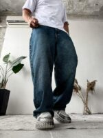 Мужские Синие Джинсы Багги - Объемные Широкие