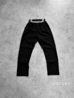 Мужские Классические Свободные Черные Штаны Брюки со Складками и Резинкой в Поясе