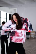 Женский Утепленный Белый Анорак Принтованный