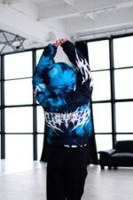 Женский Утепленный Синий Анорак Принтованный