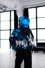 Женский Утепленный Синий Анорак Принтованный