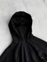 Мужское Черное Зип Худи Оверсайз на Молнии - Кофта Зипка с Вшитой Балаклавой