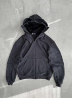 Мужское Графитовое Зип Худи Оверсайз на Молнии - Кофта Зипка с Вшитой Балаклавой