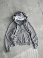 Мужское Серое Зип Худи Оверсайз на Молнии - Кофта Зипка с Вшитой Балаклавой