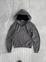 Мужское Темно-Серое Зип Худи Оверсайз на Молнии - Кофта Зипка с Вшитой Балаклавой