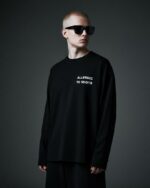 Мужской Хлопковый Черный Свитшот Петля Оверсайз с Надписью