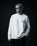 Мужской Хлопковый Белый Свитшот Петля Оверсайз с Надписью