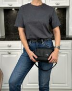 Женская Базовая Темно-Серая Футболка Свободного Кроя с Легким Блеском