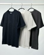 Женская Базовая Темно-Синяя Футболка Свободного Кроя с Легким Блеском