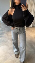 Женская Базовая Черная Кофта Болеро + Топ без Рукавов с Открытой Спиной