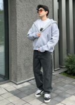 Мужские Графитовые Джинсы Baggy Fit - Свободные Широкие Багги