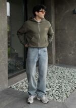 Мужские Джинсы Baggy Fit Голубые с Грязным Эффектом - Свободные Широкие Багги