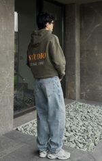 Мужские Джинсы Baggy Fit Голубые с Грязным Эффектом - Свободные Широкие Багги