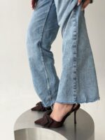 Женские Коричневые Туфли Слингбэки на Шпильке с Бантиком