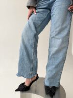 Женские Черные Туфли Слингбэки на Шпильке с Бантиком