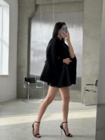 Женские Кожаные Черные Босоножки на Шпильке с Застежкой