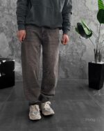 Мужские Серые Джинсы Багги - Свободные Широкие Джинсовые Штаны