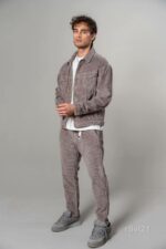Мужской Вельветовый Костюм Мокко Свободного Кроя (Рубашка + Брюки)