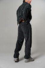 Мужской Графитовый Вельветовый Костюм Свободного Кроя (Рубашка + Брюки)