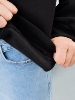 Мужская Хлопковая Черная Кофта под Горло на Флисе с Замком на Воротнике