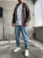 Мужская Клетчатая Коричневая Рубашка Свободного Кроя - Байковая Теплая