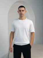 Мужская Базовая Трикотажная Белая Футболка