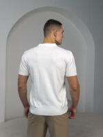 Мужская Трикотажная Белая Футболка Поло - Базовая Классическая с Воротником