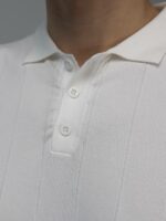 Мужская Трикотажная Белая Футболка Поло - Базовая Классическая с Воротником