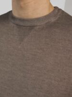 Мужская Базовая Трикотажная Коричневая Футболка