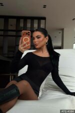 Женская Базовая Тоненькая Полупрозрачная Черная Кофта