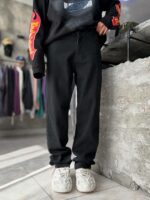 Мужские Черные Джинсы Багги Широкие Оверсайз