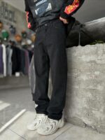 Мужские Черные Джинсы Багги Широкие Оверсайз