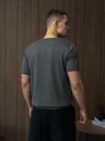 Мужская Графитовая Футболка - Базовая Хлопковая