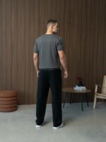 Мужская Графитовая Футболка - Базовая Хлопковая