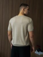 Мужская Бежевая Футболка - Базовая Хлопковая