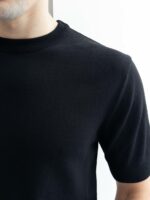 Мужская Базовая Трикотажная Черная Футболка