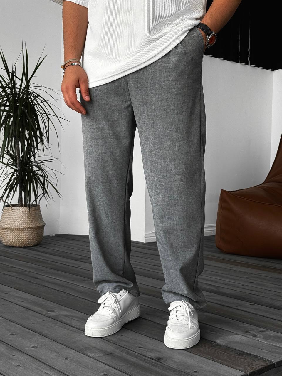 photo_2026-02-25_19-02-32 Мужские Классические Широкие Темно-Серые Штаны Брюки Свободного Кроя