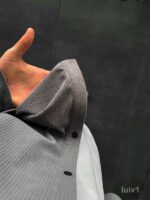 Мужской Графитовый Свободный Вельветовый Костюм - Рубашка на Кнопках + Брюки