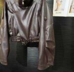 Женская Демисезонная Коричневая Куртка Кожанка - Кожаный Бомбер на Молнии