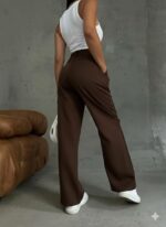 Женские Свободные Классические Коричневые Брюки Палаццо
