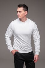 Мужской Базовый Белый Свитшот Свободного Крой